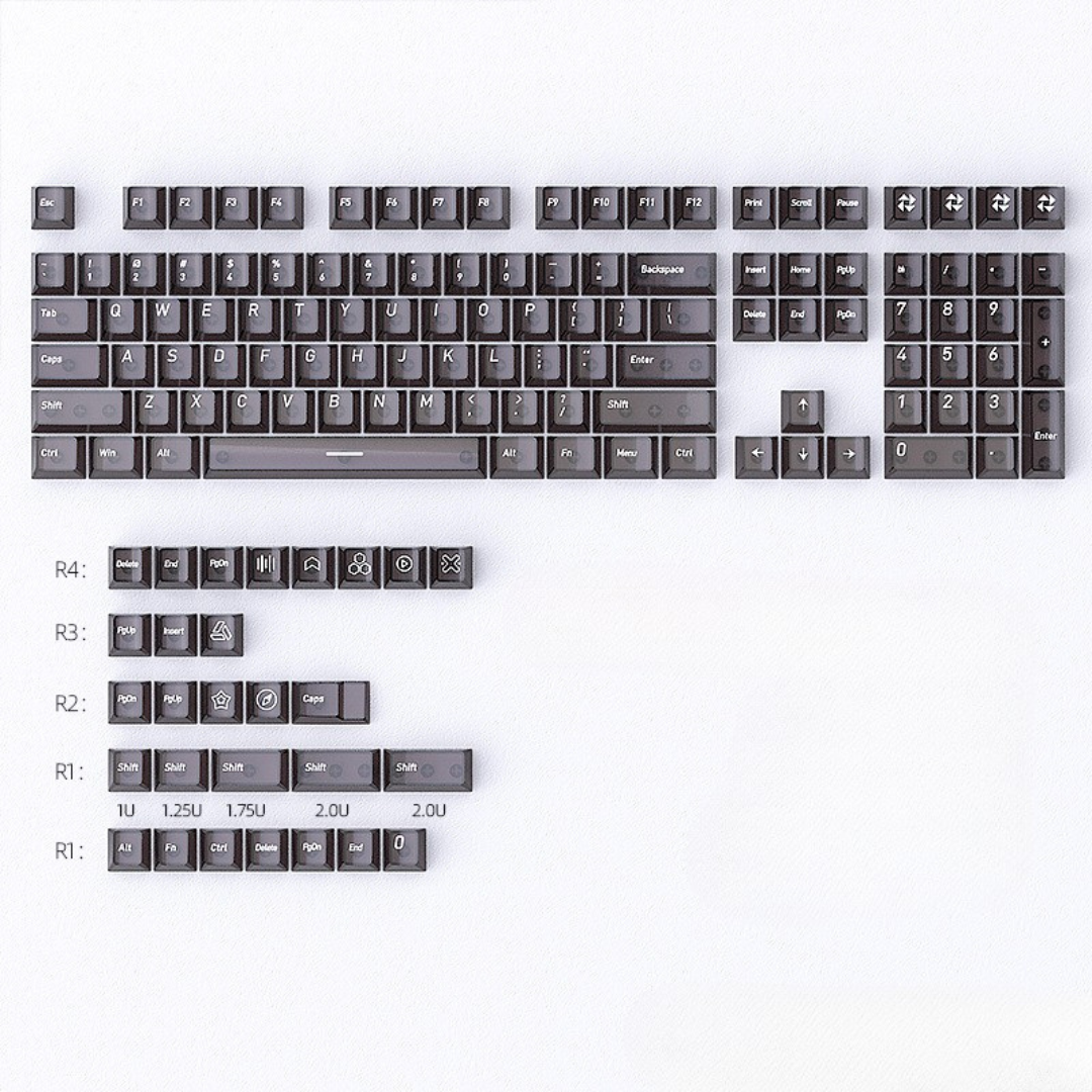 Keycap xuyên led PC profile Cherry màu đen